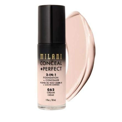 Milani Conceal + Perfect 2-in-1 Foundation + Concealer 30ml - Shade 0A2 Cream