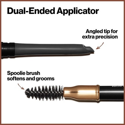 Revlon Colorstay Eyebrow Pencil with Spoolie Brush Water Proof Longwearing Angled Tip Applicator for Perfect Brows 1 Count