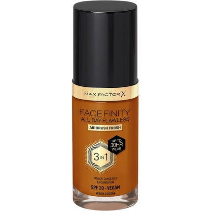Max Factor Facefinity 3-in-1 All Day Flawless Foundation SPF 20 100 Cocoa 30ml