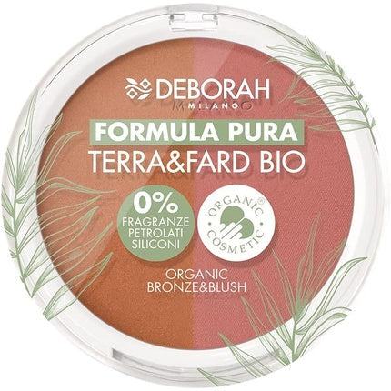 Deborah Terra &amp; Fard Formula Pura Organic and Vegan Raw Materials Warm Complexion Radiant Finish Ideal for Sensitive Skin Color #3 Tan 9g
