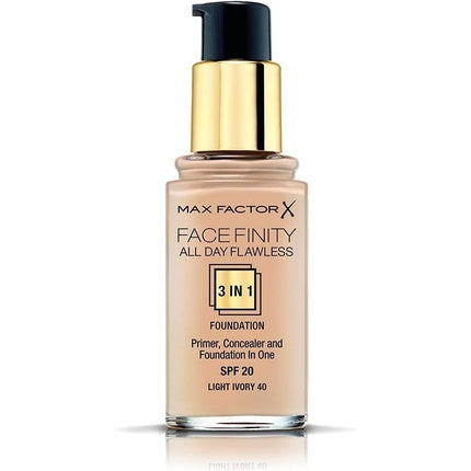 Facefinity All Day Flawless 3 In 1 Foundation SPF20 # 40 Light Ivory for Women 30ml