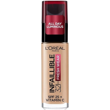 L'Oreal Infaillible 32h Fresh Wear Foundation Long-Lasting Face Foundation 125 Warm Undertone 30ml