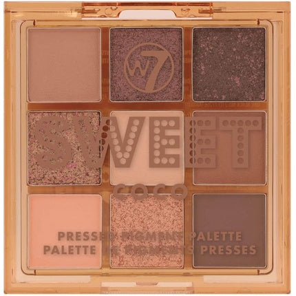 W7 Pressed Pigment Eyeshadow Palette - Sweet Coco