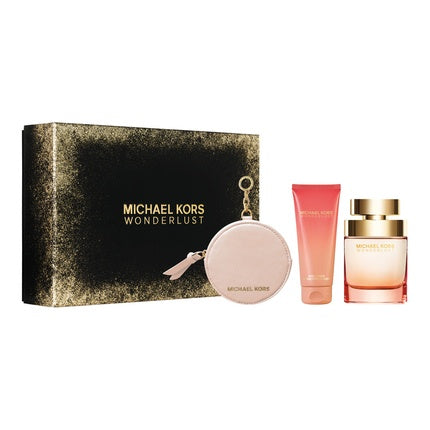 Michael Kors Box Set Wonderlust Eau De Parfum Natural Spray 100 Ml With Body Lotion 100 Ml And Mk Round Purse