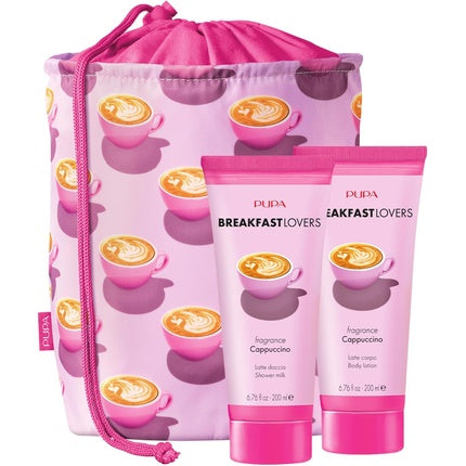 Breakfast Lovers Set Cappuccino by Pupa Milano for Women 3 Pc 6.76oz Shower Milk Body Lotion Purse