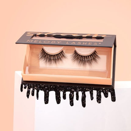 Melody Lashes Natural Fluffy Cat Eye Lashes Premium Quality Soft Cotton Band 15x Reusable Vegan Makeup Stella