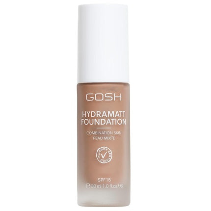 GOSH Foundation with SPF 15 for Light and Dark Skin Vegan Mattifying Makeup for Dry, Sensitive and Oily Skin - 012R