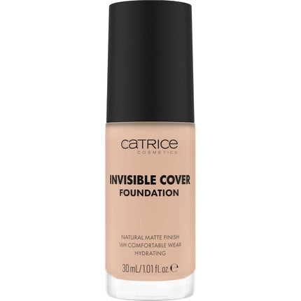 Catrice Invisible Cover Foundation 30ml 012C Nude Moisturizing Long-Lasting Natural for Dry Skin Vegan Oil-Free Paraben-Free Microplastic-Free