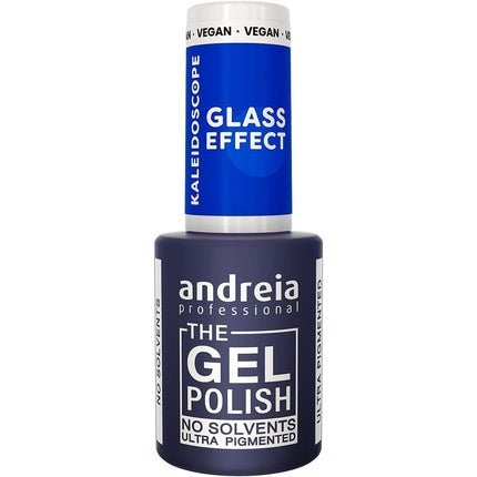 Andreia Professional Semi-Permanent Nail Gel Polish Kaleidoscope Glass Effect Collection Colour KL3 Glass Effect Translucent Blue 10.5ml