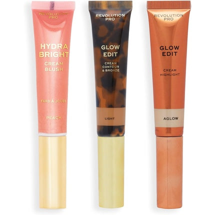 Revolution Pro Cream Face Wand Trio Cream Contour Blush Highlighter Makeup Set Light