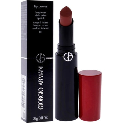 Giorgio Armani Lip Power Longwear Vivid Color Lipstick 110 Mania for Women 0.11 oz