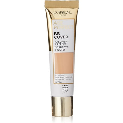 L'Oréal Paris Age Perfect BB Cream 02 Light Beige with Hydrating Serum Vitamin B3 SPF 50