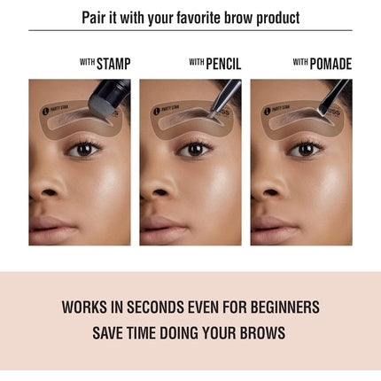 Kiss New York Professional Instant Brow Stamp and Stencil Kit Powder Stamp Eyebrow Shaping Kit
