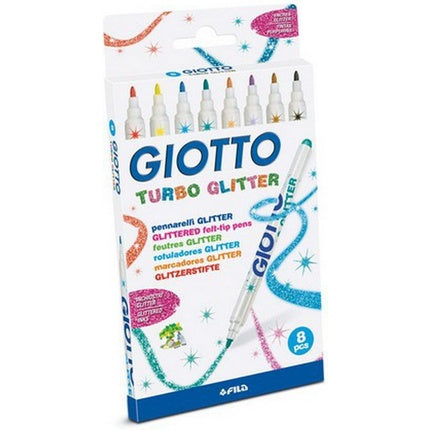 Turbo Giotto Glitter 8 Colour 4258 - Pack of 10