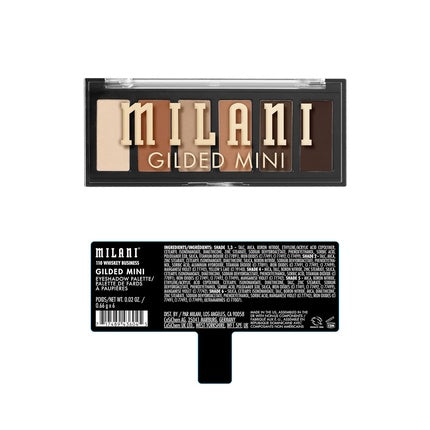 Milani Gilded Mini Eyeshadow Palette with 6 Matte and Shimmer Hues Whiskey Business