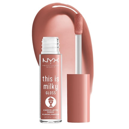 NYX Professional Makeup This Is Milky Gloss Lip Gloss with 12 Hour Hydration Vegan Choco Latte Shake Milk Chocolate Scented