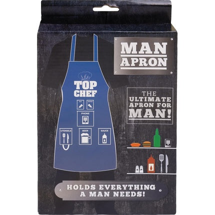Fizz Creations Novelty Man Apron with 6 Pockets for Utensils, Beer, and Phone