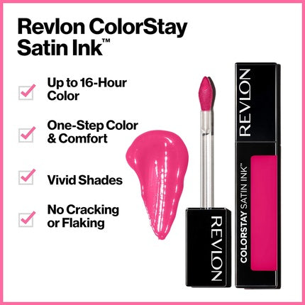Revlon ColorStay Satin Ink Liquid Lipstick Longwear Rich Lip Colors with Black Currant Seed Oil 007 Partner in Crime 1 Count