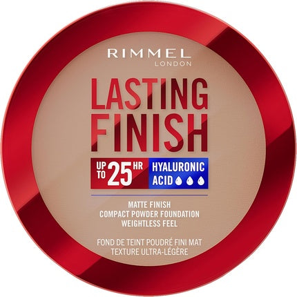 Rimmel Lasting Finish 25 HR Compact Foundation 009 Honey Matte Buildable Coverage Powder-to-Cream Anti-Pollution Shields SPF 20 Hyaluronic Acid Waterproof Hides Imperfections
