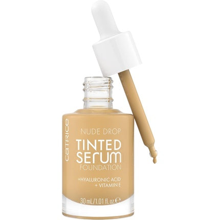 Catrice Nude Drop Tinted Serum Foundation Lightweight Hydrating Buildable Coverage Enriched with Hyaluronic Acid & Vitamin E Vegan & Cruelty Free 1.01 Ounce