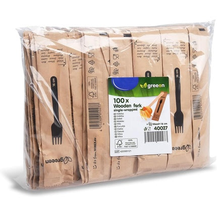 Wooden Fork 16cm Individually Packed