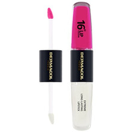 NEW Dermacol 16-Hour Lip Colour Highly Pigmented Glossy Lip Stain Two-Phase Lip Plumper Gloss Kissproof Lip Makeup Products with Matte and Glitter Finish n.1 Bella Aura 8ml