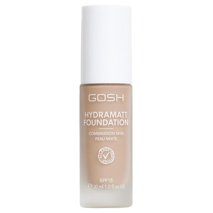 GOSH Foundation with SPF 15 for Light & Dark Skin Vegan Mattifying Makeup for Dry, Sensitive & Oily Skin Smudge and Sweat Resistant Oil-Free Adjustable Coverage No Mask Effect 010N