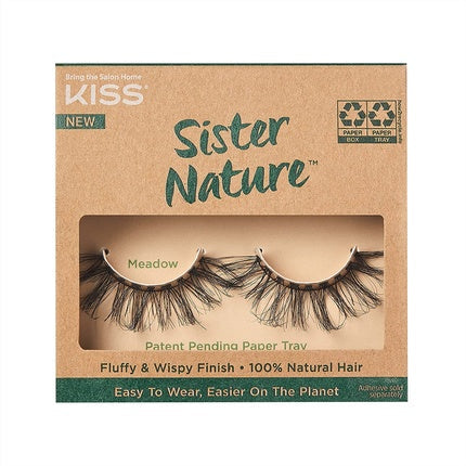 KISS Sister Nature False Eyelashes 100% Natural Hair Meadow Wispy and Fluffy Lash Finish