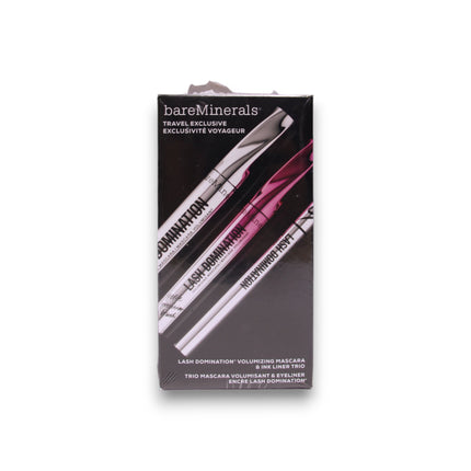 Bareminerals Travel Exclusive Set With Lash Domination Volumizing Mascara Intense Black 8.5 Ml, Lash Domination Volumizing Mascara Black 8.5 Ml, And Lash Domination Gel Pencil