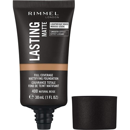 Rimmel Lasting Matte Full Coverage Lightweight Foundation 30ml 400 Natural Beige