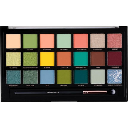 Profusion Adventurous Eyeshadow Palette With Brush - 21 Shades