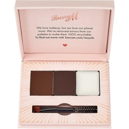 Barry M Cosmetics Fill and Shape Brow Kit Palette with Styling Soap Medium Shade