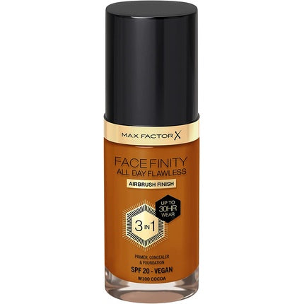 Max Factor Facefinity 3-in-1 All Day Flawless Foundation SPF 20 30ml 100 Cocoa