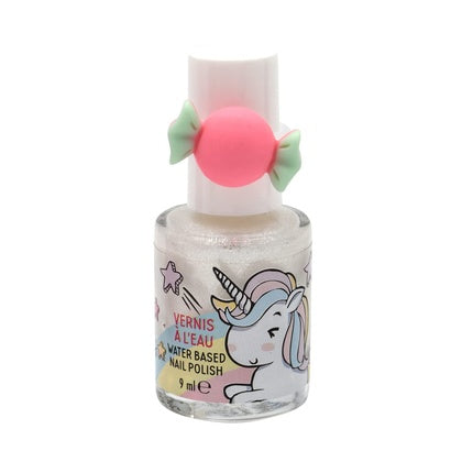 Girl Power Water-Based Nail Polish Set White Glitter Pink Glitter Blue Glitter Ring Children Manicure Pedicure 9ml TAKE CARE - Pack of 3