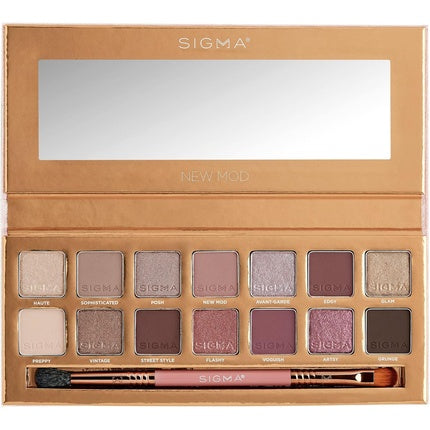 Sigma Beauty New Mod Eyeshadow Palette Neutral Mauve Eyeshadow Shades Warm Eyeshadow Shades in Matte Shimmer and Metallic Finishes Highly Pigmented Vegan Eye Makeup Palette Clean Beauty