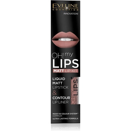 Eveline Cosmetics Oh! My Lips Matte Liquid Lipstick and Lip Liner Set