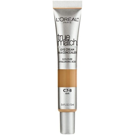 L’Oréal Paris True Match Eye Cream Concealer with 0.5% Hyaluronic Acid Dark C7-8 0.4 fl. oz.