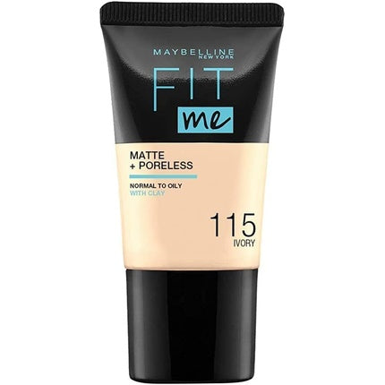 Maybelline New York Fit Me Matte & Poreless Fluid Foundation for Normal to Oily Skin 18ml 115 Ivory