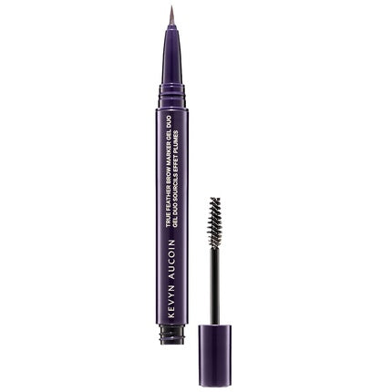 Kevyn Aucoin True Feather Brow Marker Gel Duo Brunette Dual-Ended Shapes Defines Sets Brows Full Natural Finish Precise Makeup Brush Tip Invisible Gel Formula Flexible Hold