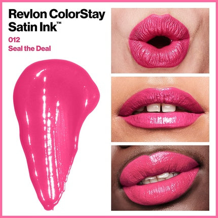 Revlon ColorStay Satin Ink Liquid Lipstick Longwear Rich Lip Colors with Black Currant Seed Oil 012 Seal the Deal