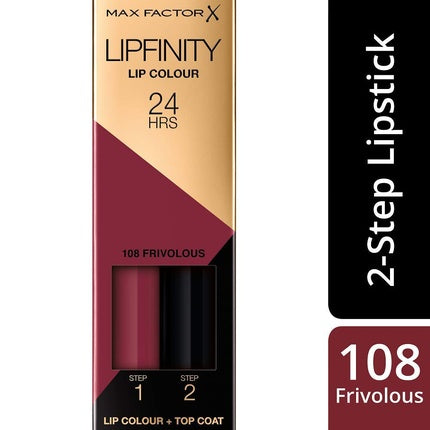 Max Factor Lipfinity Lipstick for Women 108 Frivolous 4g