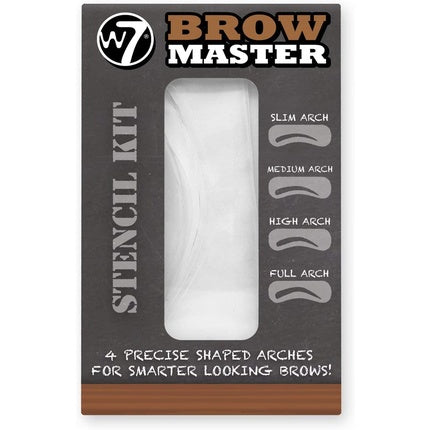 W7 Brow Master Stencil Kit 4 Reusable Eyebrow Stencils - Multiple Arch Designs - Cruelty Free Makeup Accessories