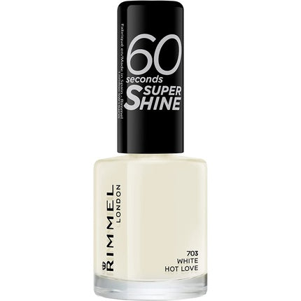 Rimmel London 60 Seconds Super Shine Nail Polish 703 White Hot Love 8ml