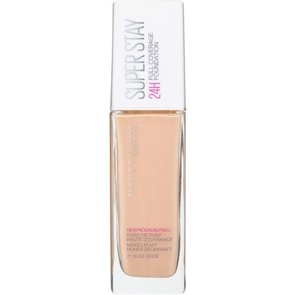 Maybelline New York Superstay 24 Hour Longlasting Foundation Lightweight Feel Water and Transfer Resistant 30ml Shade 21 Nude Beige