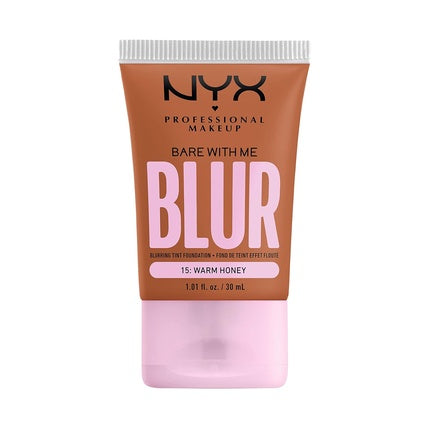 NYX PROFESSIONAL MAKEUP Bare With Me Blur Skin Tint Foundation with Matcha, Glycerin & Niacinamide Warm Honey 1.01 Fl Oz