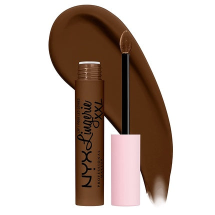NYX Professional Makeup Lip Lingerie XXL Matte Liquid Lipstick Goin Desnuda Chocolate Brown 0.13 fl oz