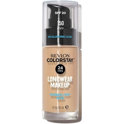 Revlon ColorStay Liquid Foundation Makeup for Normal to Dry Skin SPF20 Medium to Full Coverage 30ml Buff 150
