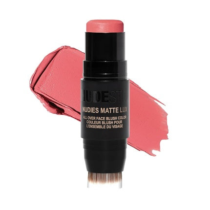 Nudestix Nudies Matte Lux Cream Blush 3-in-1 All Over Face Colour For Cheeks Eyes and Lips with Blending Blush Juicy Melons 1 Count