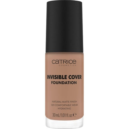 Catrice Invisible Cover Foundation 30ml 042C Nude Moisturizing Long-Lasting Natural for Dry Skin Vegan Oil-Free Paraben-Free Microplastic-Free