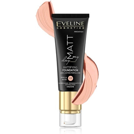 Eveline Matt My Day Mattifying Foundation 12h Long Lasting Formula 40ml 03 Vanilla Beige